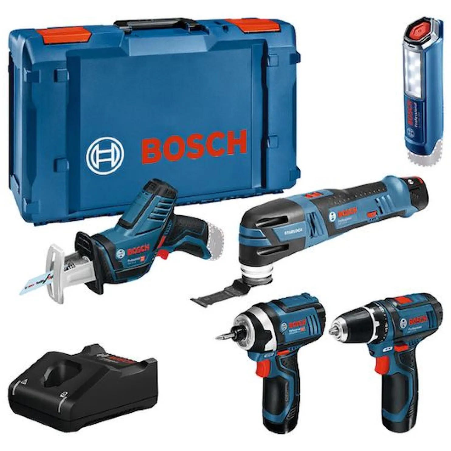 Akkukonesarja Bosch Professional 5 osaa 12V 3x2,0 Ah X+ L-Boxx