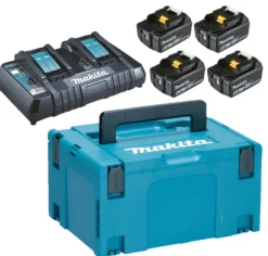 Akkupaketti Makita LXT 18V PowerPack 4x6,0 Ah ja DC18RD + Makpac
