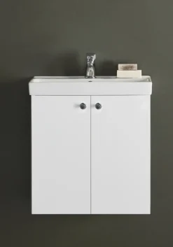 Allaskaappi altaalla Hafa Neat, 560x550mm, 2 ovea, valkoinen