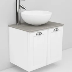 Allaskaappi ja Coast-allas Noro Flexline 5.3 600 mm marmoritaso valkoinen kehysovi