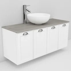 Allaskaappi ja Coast-allas Noro Flexline 125.3 1200 mm marmoritaso valkoinen kehysovi