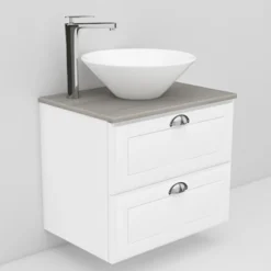 Allaskaappi ja Loop-allas Noro Flexline 11.3 600 mm marmoritaso valkoinen kehysovi