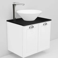 Allaskaappi ja Loop-allas Noro Flexline 6.3 musta taso 600 mm valkoinen kehysovi
