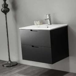 Allaskaappi pesualtaalla Bathlife Glädje, musta, eri kokoja