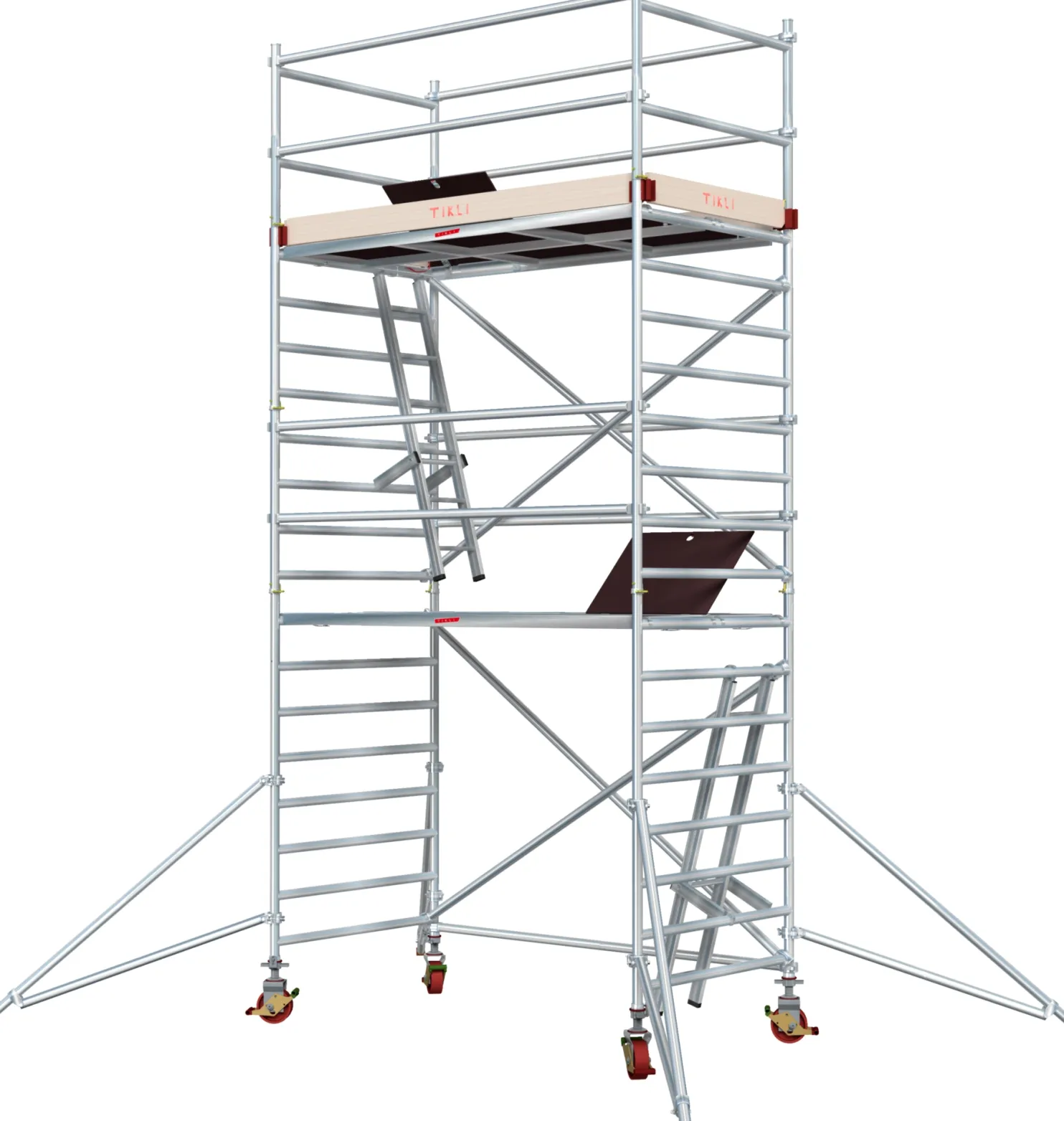 Alumiiniteline Tikli Jumbo 9900-4P, tasokorkeus 4.5m, 250x135cm