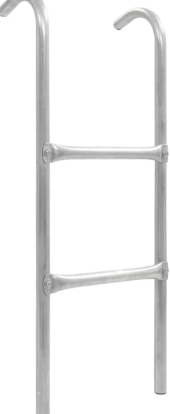 2-askelmaiset trampoliinin tikkaat, teräs, hopea, 82,5 cm