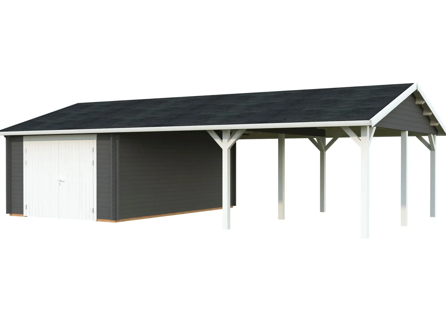 Autotalli Palmako Roger, puuovilla, 19,0+33,2 m2 FR44-9857-2
