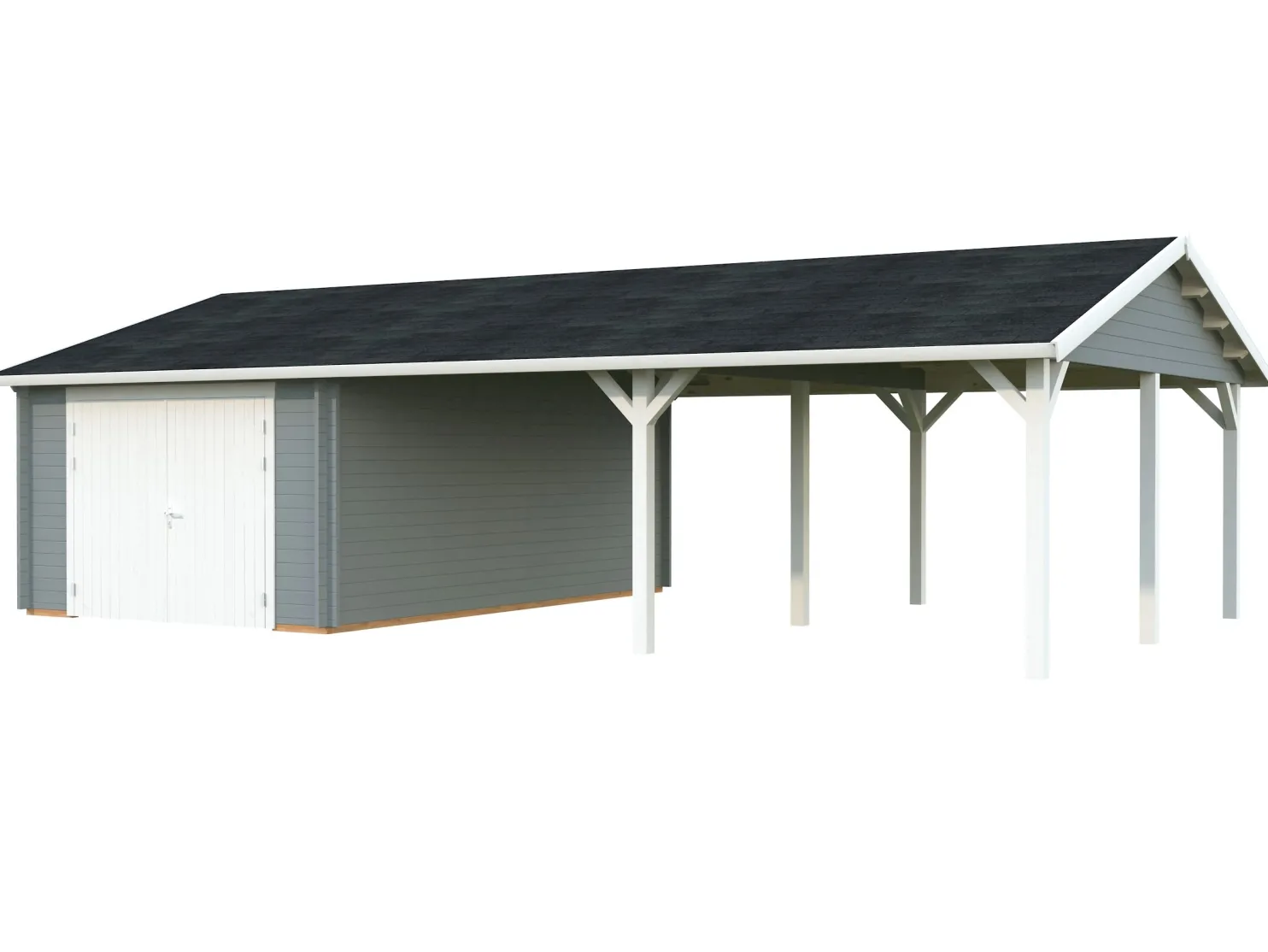 Autotalli Palmako Roger, puuovilla, 19,0+33,2 m2 FR44-9857-2