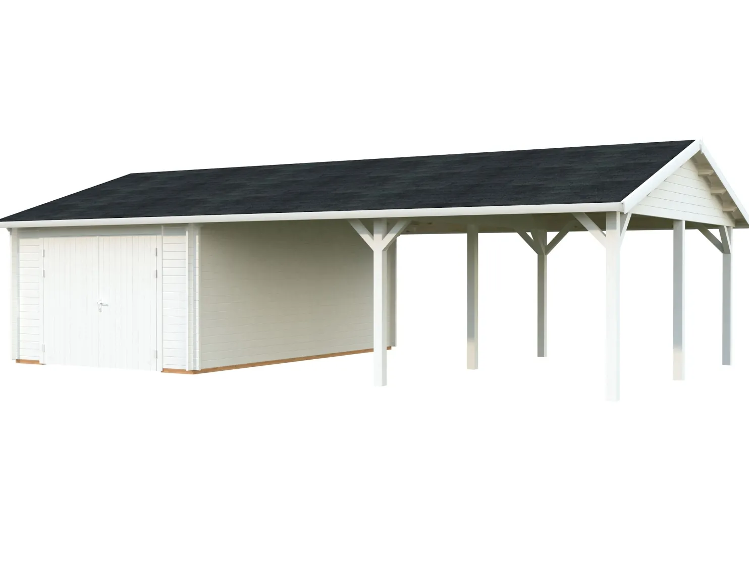 Autotalli Palmako Roger, puuovilla, 19,0+33,2 m2 FR44-9857-2