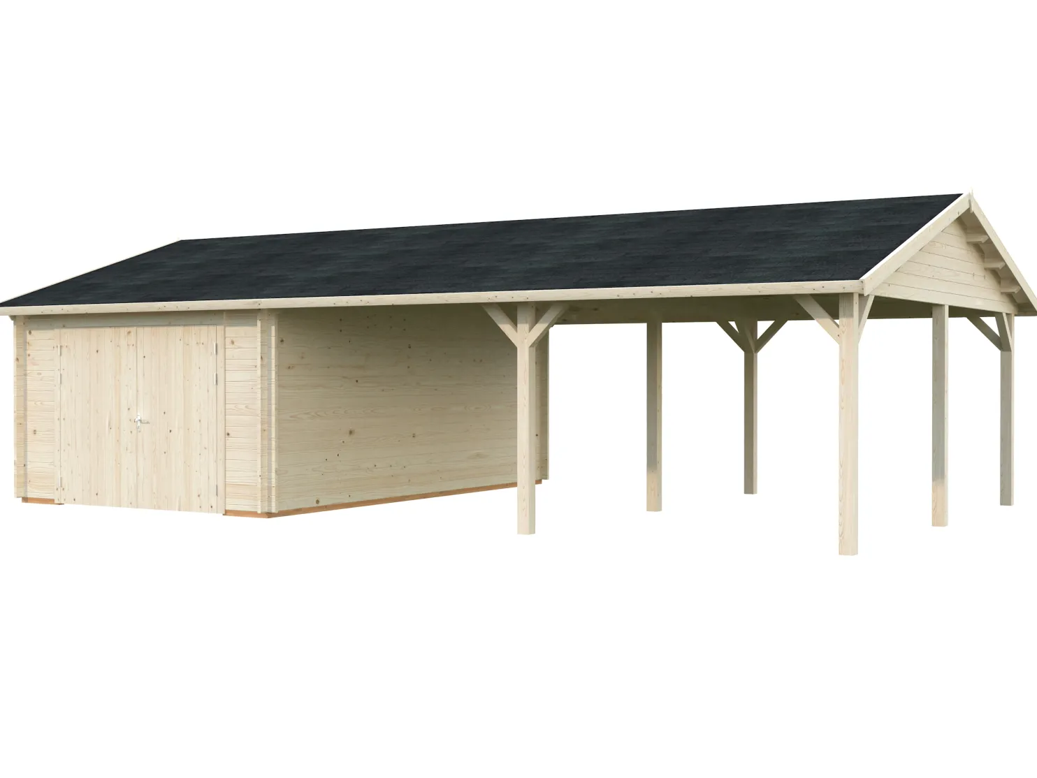 Autotalli Palmako Roger, puuovilla, 19,0+33,2 m2 FR44-9857-2