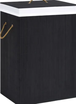 Bambu pyykkikori musta 72 l