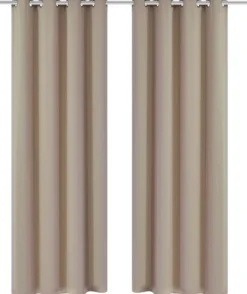 Creme pimennysverhot metallirenkailla 2 kpl 135 x 245 cm