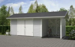 Elementtivarasto Timburg E6M 6040x2140 mm 12.93 m² puuvalmis