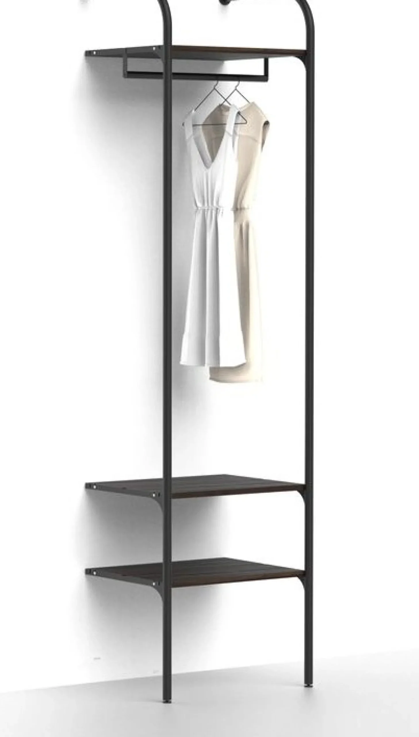 Eteisen säilytysjärjestelmä Mirror Line Nivo, tangolla ja hyllyillä, leveys 60cm, mittatilaus