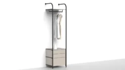 Eteisen säilytysjärjestelmä Mirror Line Nivo, tangolla ja laatikoilla, leveys 60cm, mittatilaus