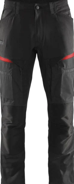 Housut Blåkläder 1456 stretch musta/punainen