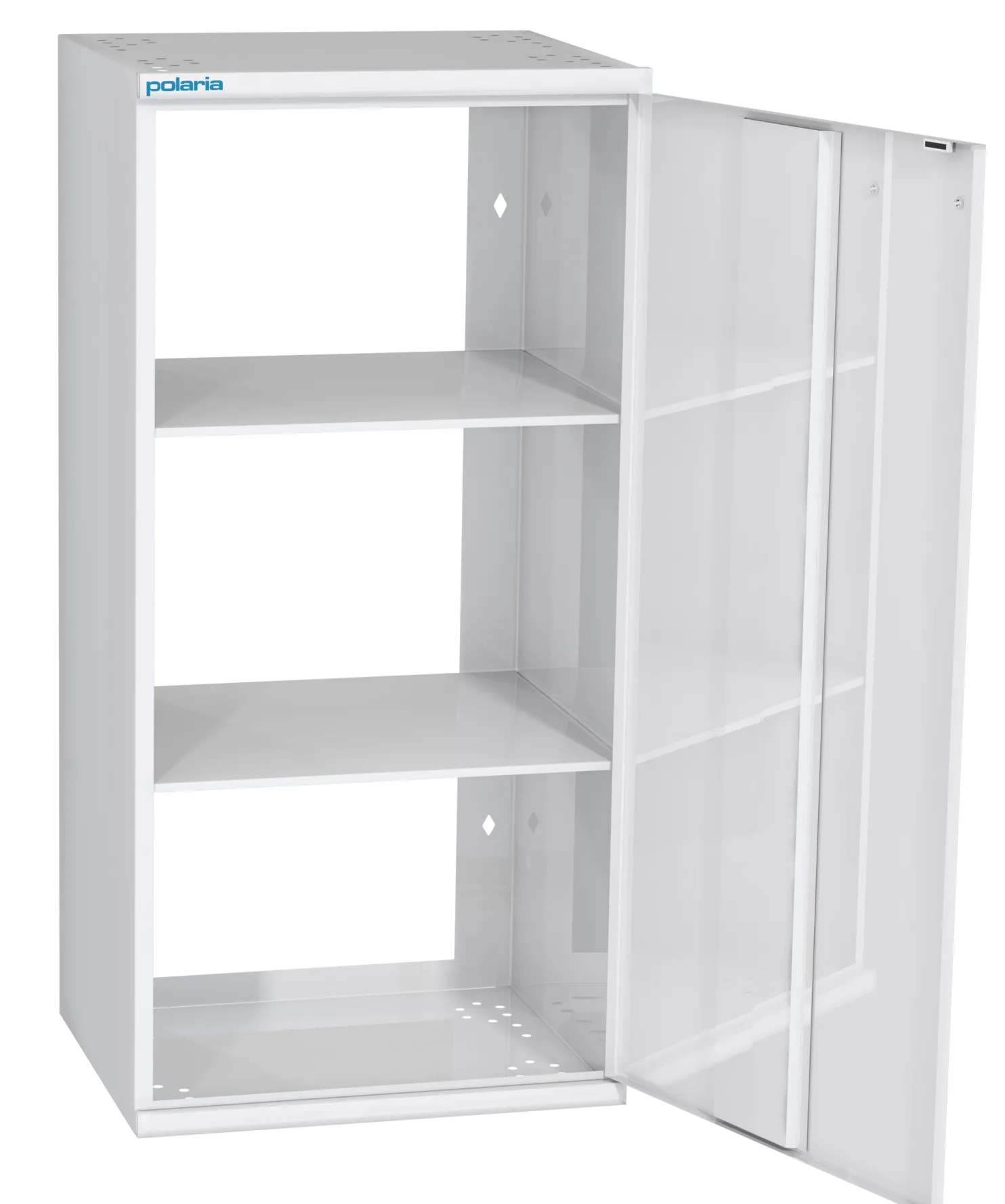 Hyllykaappi Polaria 500x850x350 mm alakaappi oikeakätinen 2 hyllyä valkoinen