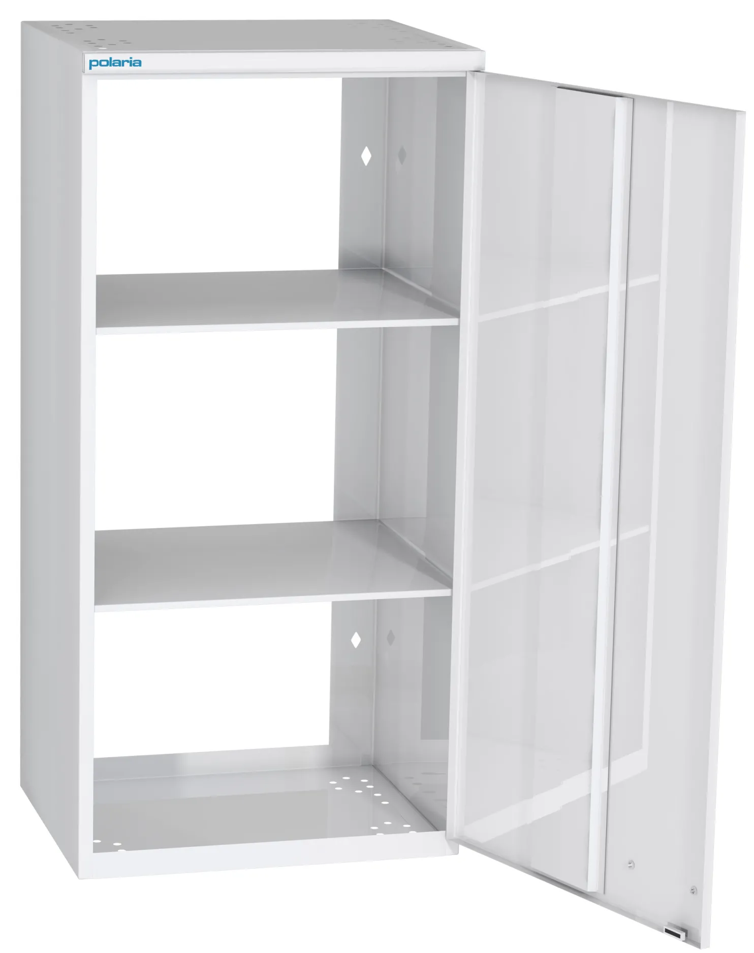 Hyllykaappi Polaria 400x850x350 mm yläkaappi oikeakätinen 2 hyllyä valkoinen