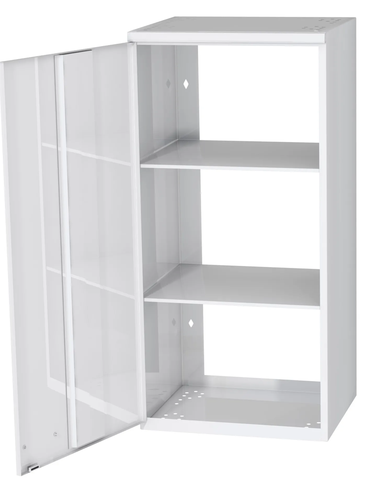 Hyllykaappi Polaria 400x850x350 mm yläkaappi vasenkätinen 2 hyllyä valkoinen