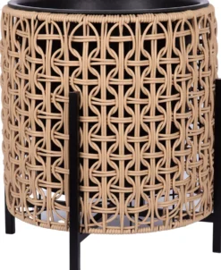 Istutuslaatikko Home4You WICKER jalustalla 39x39xK42 cm, vaaleanruskea