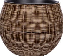 Istutuslaatikko Home4You WICKER Ø40xK32 cm, vaaleanruskea