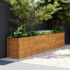 Istutuslaatikko 385x50x69 cm corten-teräs