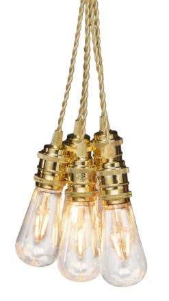 Juhlavalosarja Konstsmide, IP20, 8 x LED, kulta/amber, tekstiilikaapeli, himmennin