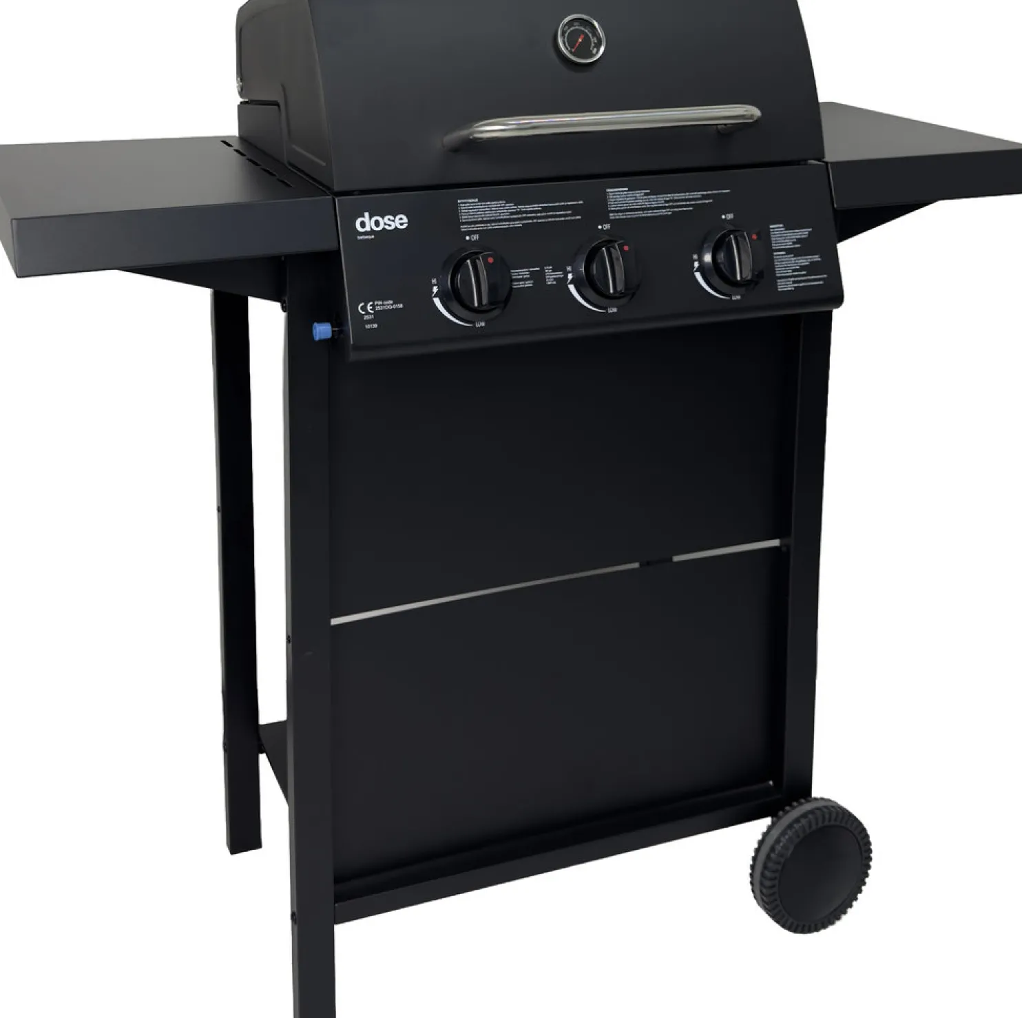 Kaasugrilli Dose Barbeque 10139, 3 poltinta, musta