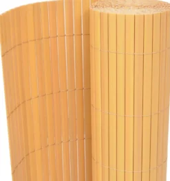 Kaksipuolinen puutarha-aita PVC 90x300cm keltainen