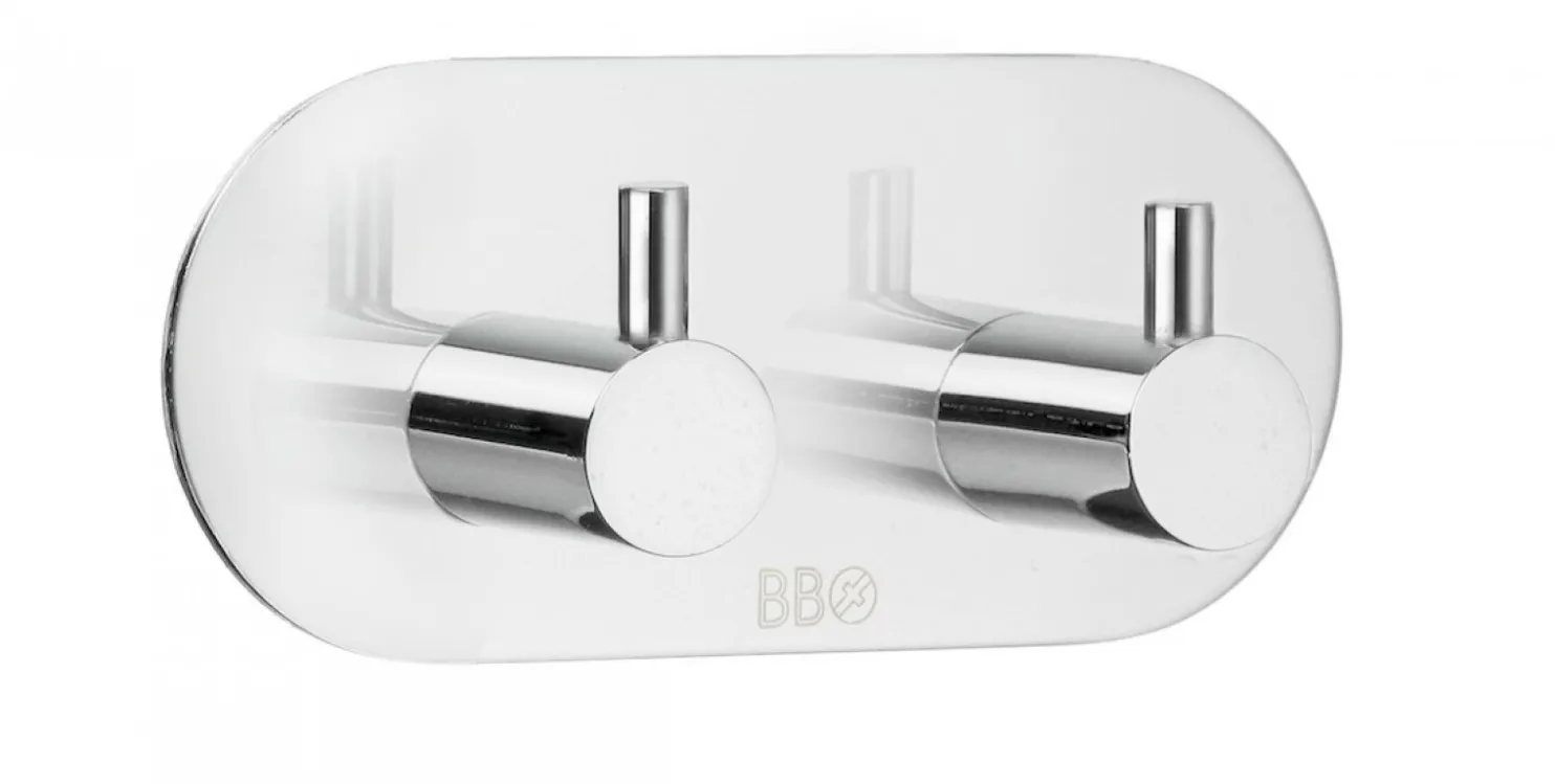 Kaksoiskoukku Beslagsboden Design 1102 tarrakiinnitteinen