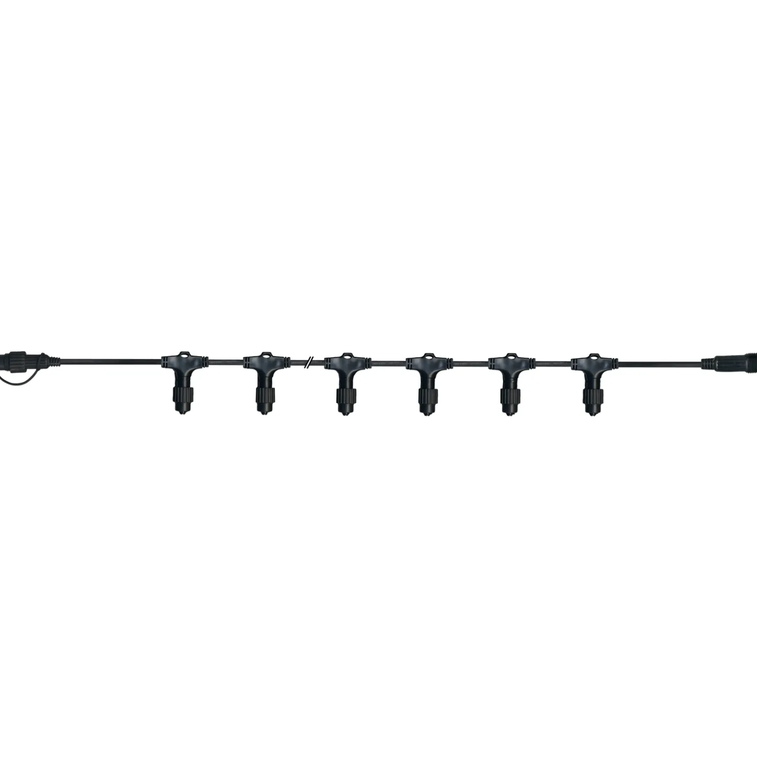 Kantakaapeli System LED Extra musta valonauhoille 20 liitintä/2 m