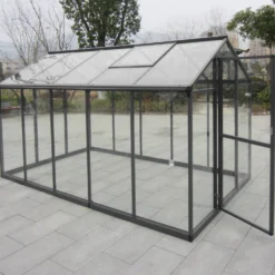 Kasvihuone AB Polar Elegant 5,7m², turvalasit, harmaa alumiinirunko