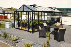 Kasvihuone Vitavia Poseidon 15700 15,7 m² turvalasi/musta kennolevykatto