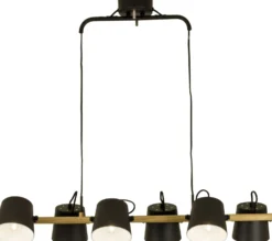 Kattovalaisin Aneta Lighting Espresso 6-osainen suunnattava mattamusta/puu