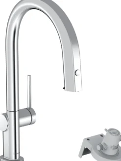 Keittiöhana, Hansgrohe Aqittura M91 FilterSystem 210, ulosvedettävä juoksuputki 1jet, kromi