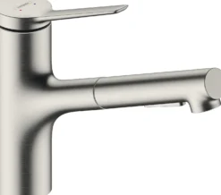 Keittiöhana Hansgrohe Zesis M33 150, metallinen ulosvedettävä juoksuputki, 2 jet, sBox, ruostumaton teräs