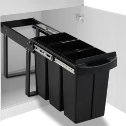 Keittiökaapin ulosvedettävä kierrätysroskis soft-close 36l