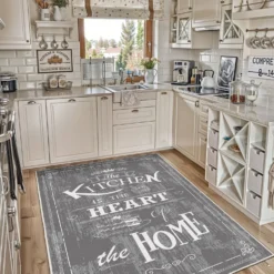 Keittiön matto Linento Wookece Kitchen Heart Home harmaa/valkoinen, eri kokoja