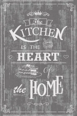 Keittiön matto Linento Wookece Kitchen Heart Home harmaa/valkoinen, eri kokoja
