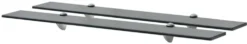 Kelluvat hyllyt, 2 kpl, lasi, 80x20 cm, 8 mm, musta