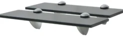 Kelluvat hyllyt, 2 kpl, lasi, 30x10 cm, 8 mm, musta