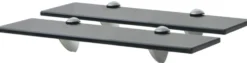Kelluvat hyllyt, 2 kpl, lasi, 40x10 cm, 8 mm, musta