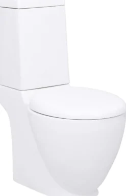 Keraaminen WC-istuin pyöreä veden virtaus takaa valkoinen