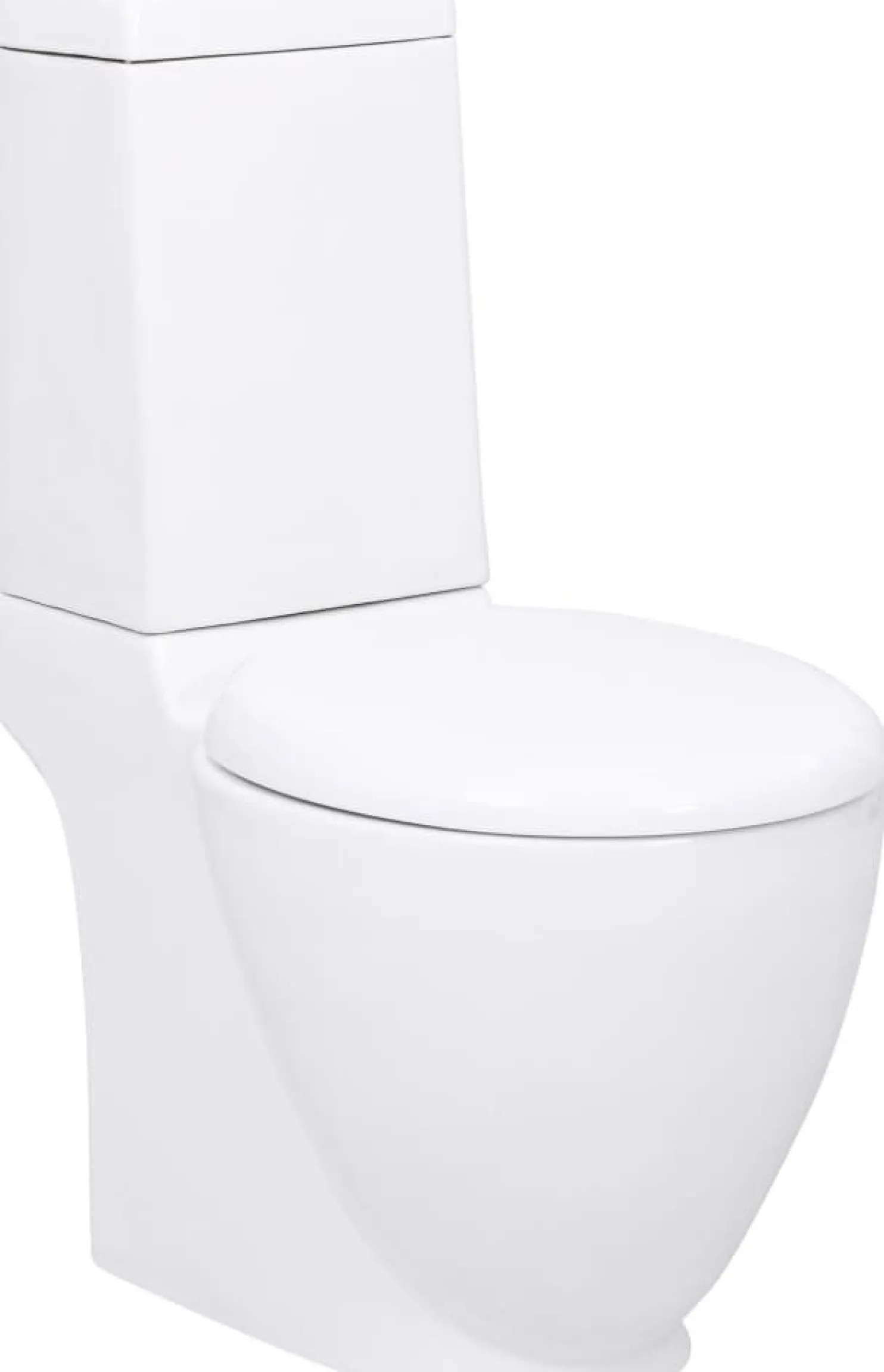 Keraaminen WC-istuin pyöreä veden virtaus takaa valkoinen