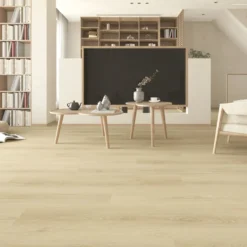 Kivikomposiittivinyylilankku DomusFlooring Kaukomielen kultapuu, integroitu askeläänieriste