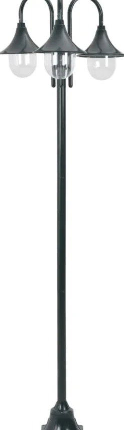Kolmelyhtyinen pylväsvalaisin puutarhaan e27 220 cm vihreä