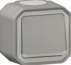 Kontrollivalollinen vaihtokytkin Legrand Plexo 10 A IP55 pinta 24 V merkkivalolla, harmaa