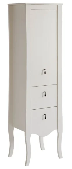 Korkea kaappi Interia Elizabeth, 45x155x35 cm, valkoinen