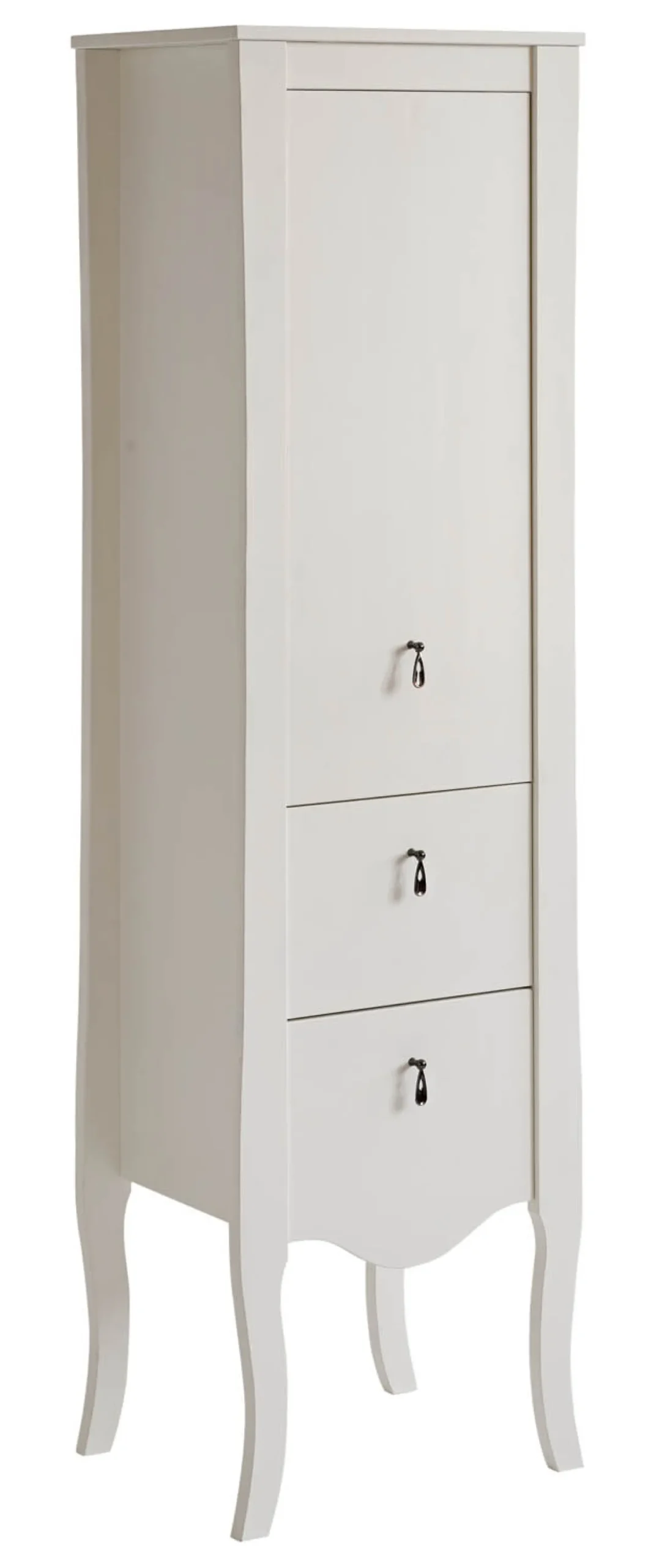 Korkea kaappi Interia Elizabeth, 45x155x35 cm, valkoinen