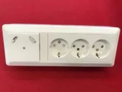 Kulmapistorasia Etherma, 3-osainen, erillinen vikavirtasuoja, IP20